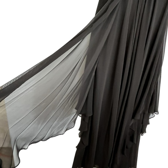 Eliza J Jeweled Collar Halter Tiered Maxi Dress Formal Gown Women 0-2 Black NWT - Picture 9 of 11